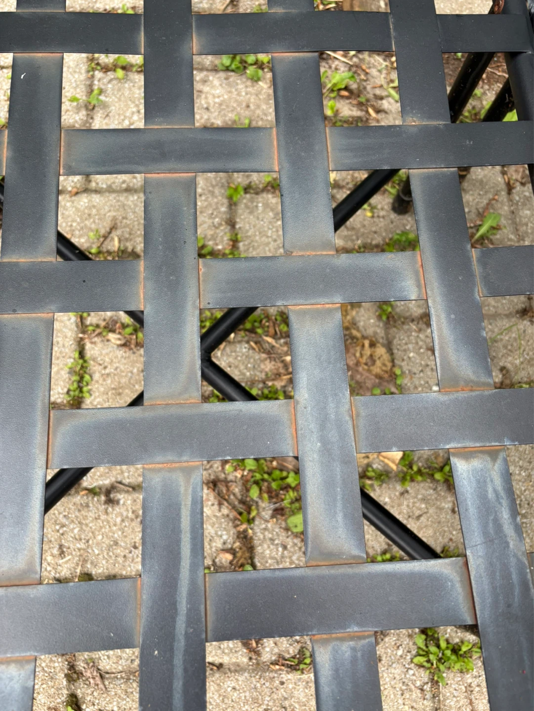 Set of 6 Black Woven Strap Patio Chairs - photo 4