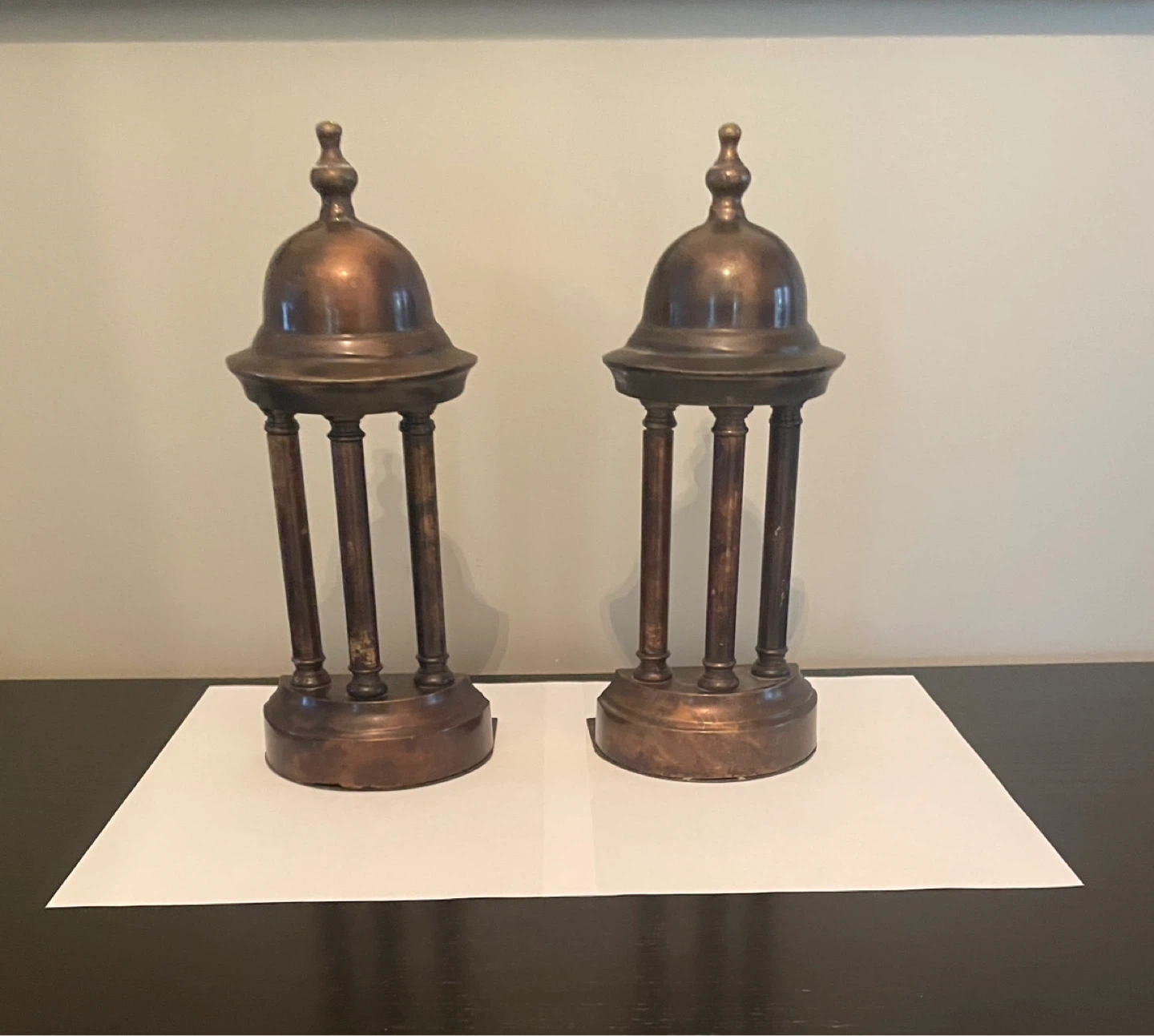 Vintage Handcrafted Indian Brass Bookends