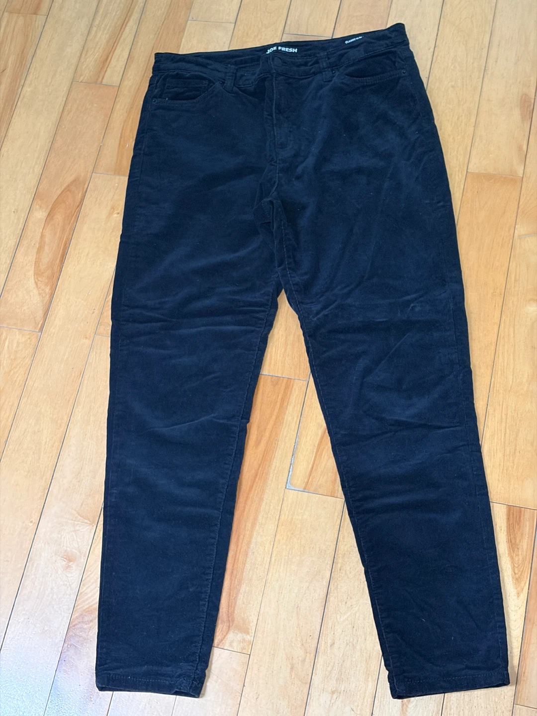 Joe Fresh Black Corduroy Classic Slim Pants Size 31