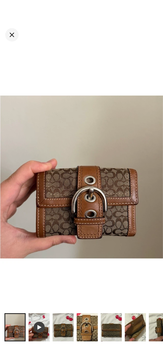 🤎Rare Coach Soho Brown and Tan Wallet with Buckle Y2K Era