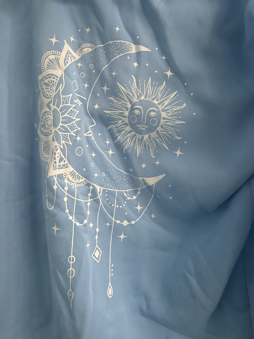 Light Blue Refuge Athletics Sun and Moon Zip-Up Hoodie - photo 3