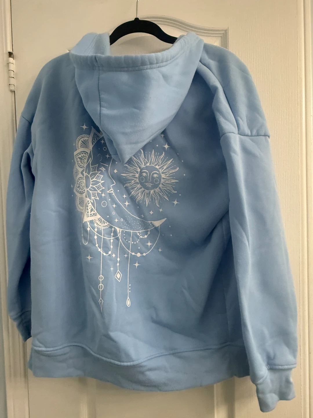 Light Blue Refuge Athletics Sun and Moon Zip-Up Hoodie