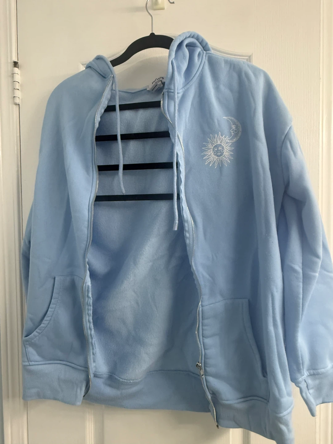 Light Blue Refuge Athletics Sun and Moon Zip-Up Hoodie - photo 2