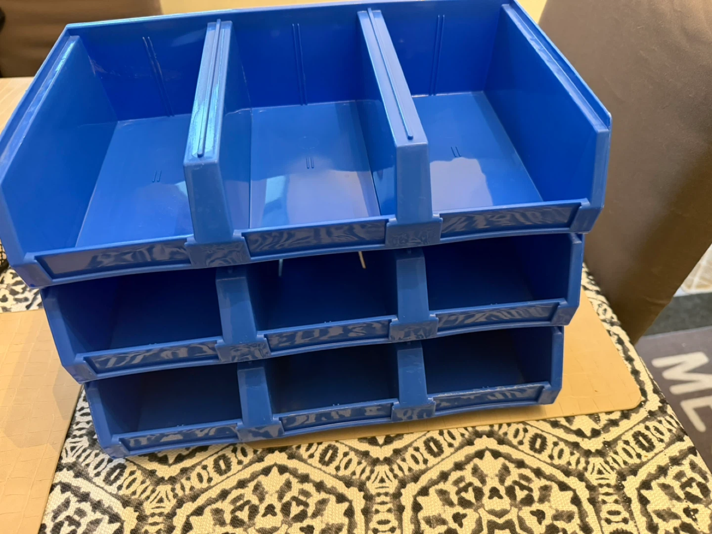 Blue Stackable Storage Bins