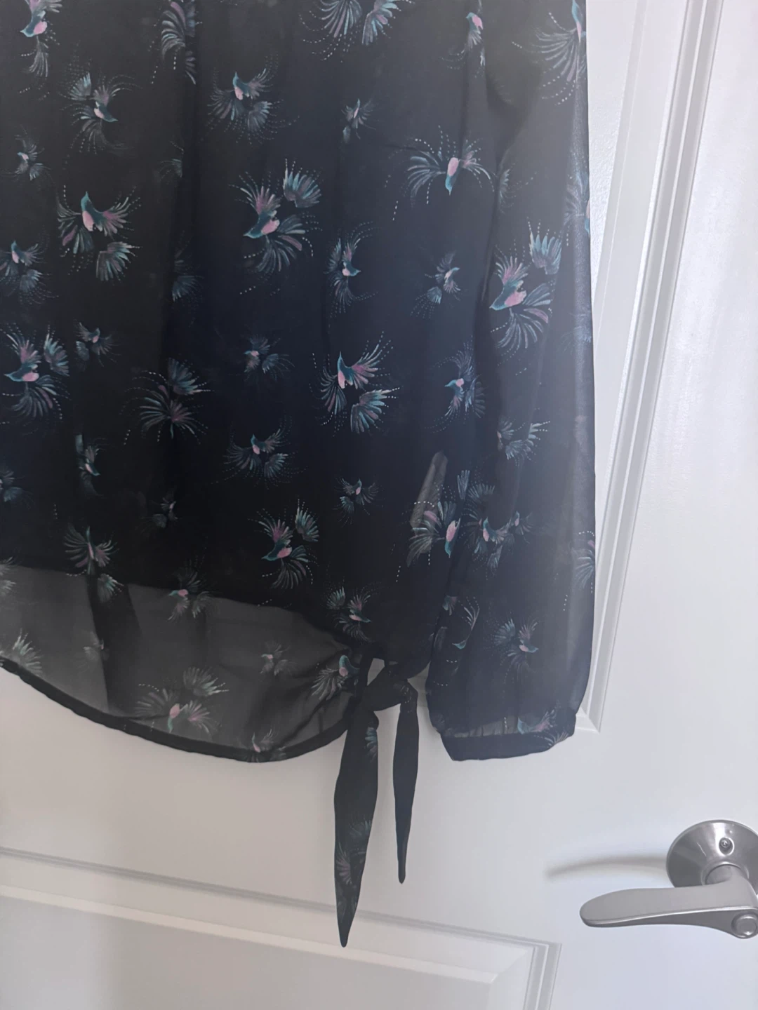 LC Waikiki Sheer Bird Print Blouse Size 38 - photo 2