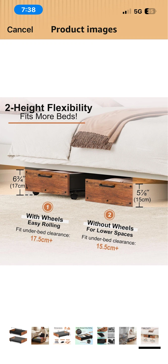 Under Bed Storage w/ Wheels & Clear Cover - photo 3