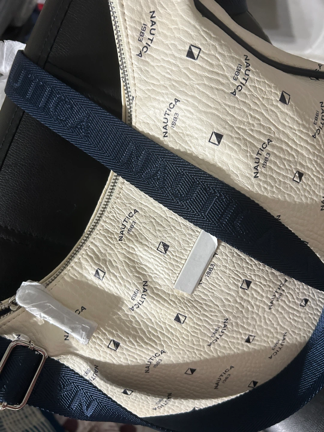 Nautica Cream & Blue Logo Crossbody Bag - photo 5