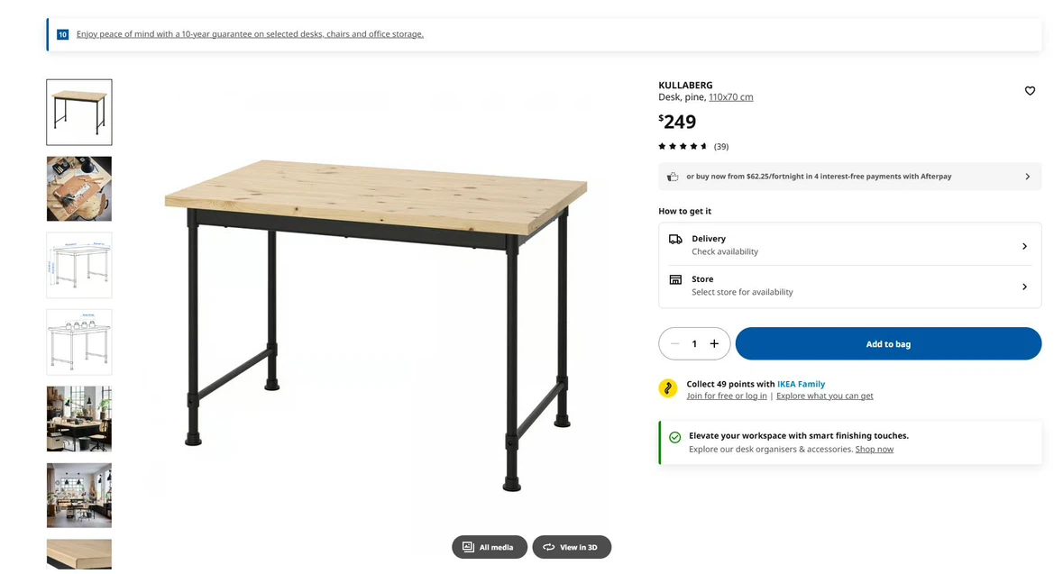 Desk - KULLABERG desk IKEA - photo 4