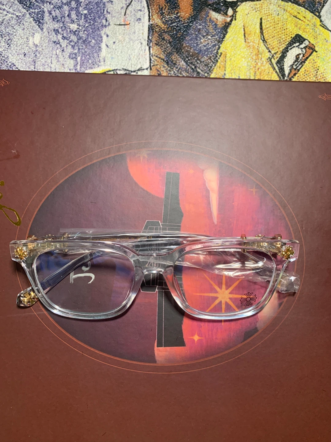 Chrome Hearts Glasses Clear Gold