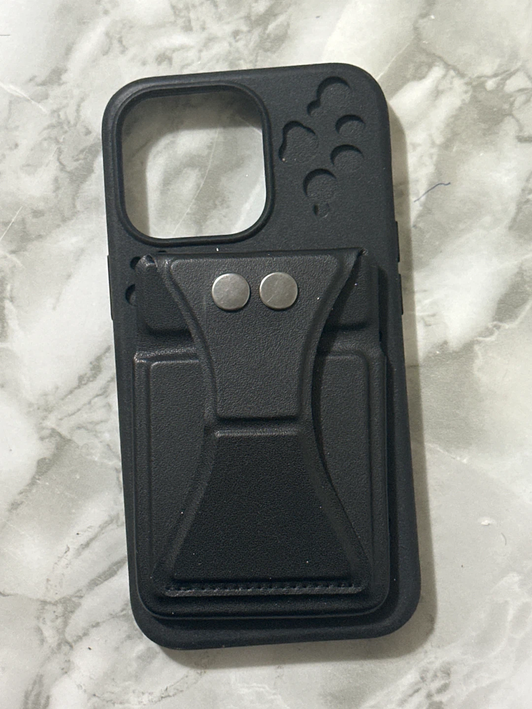 Black Phone Case with Card Holder Stand