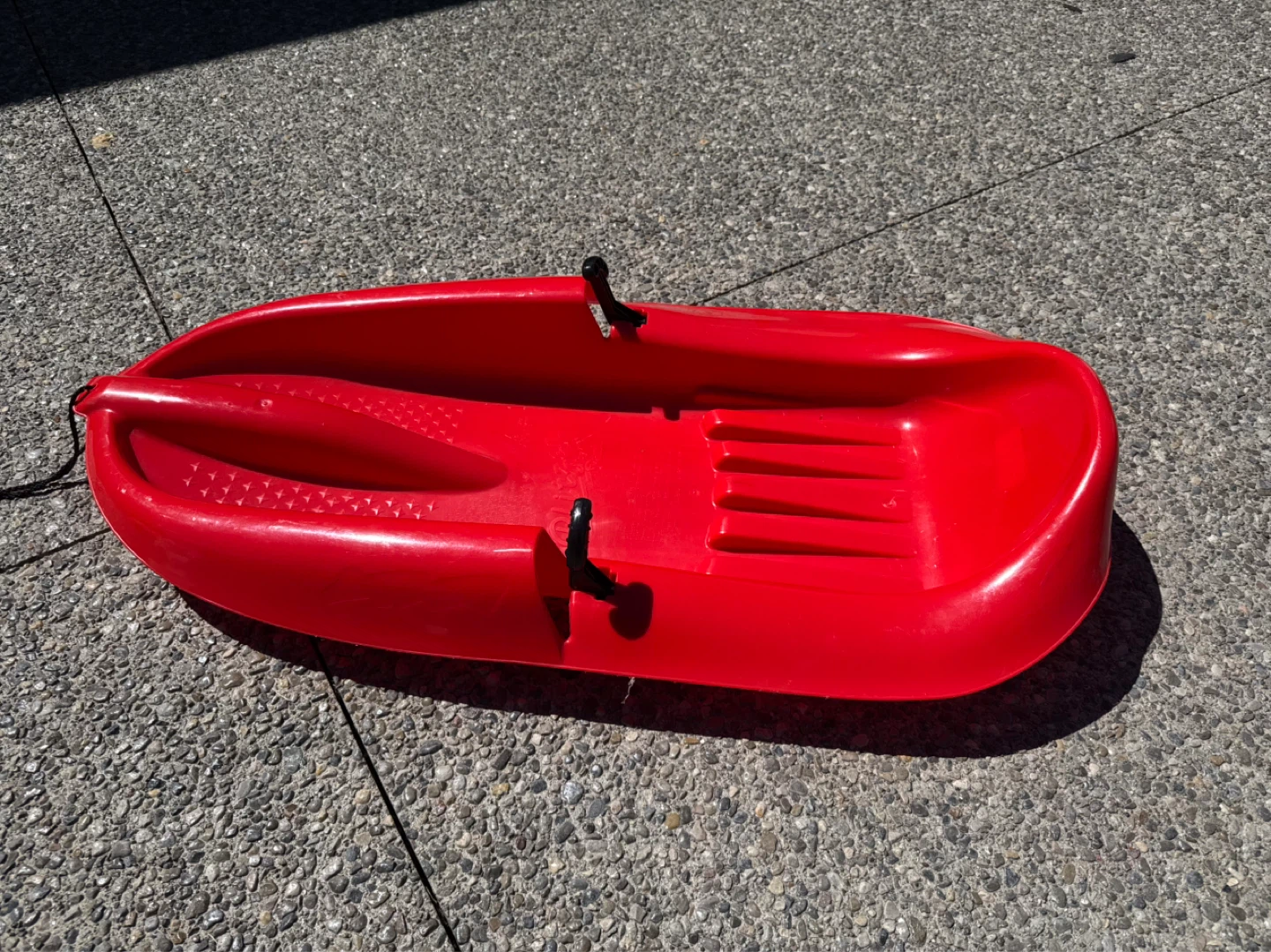 Red Plastic Toboggan Sled for kids - photo 2