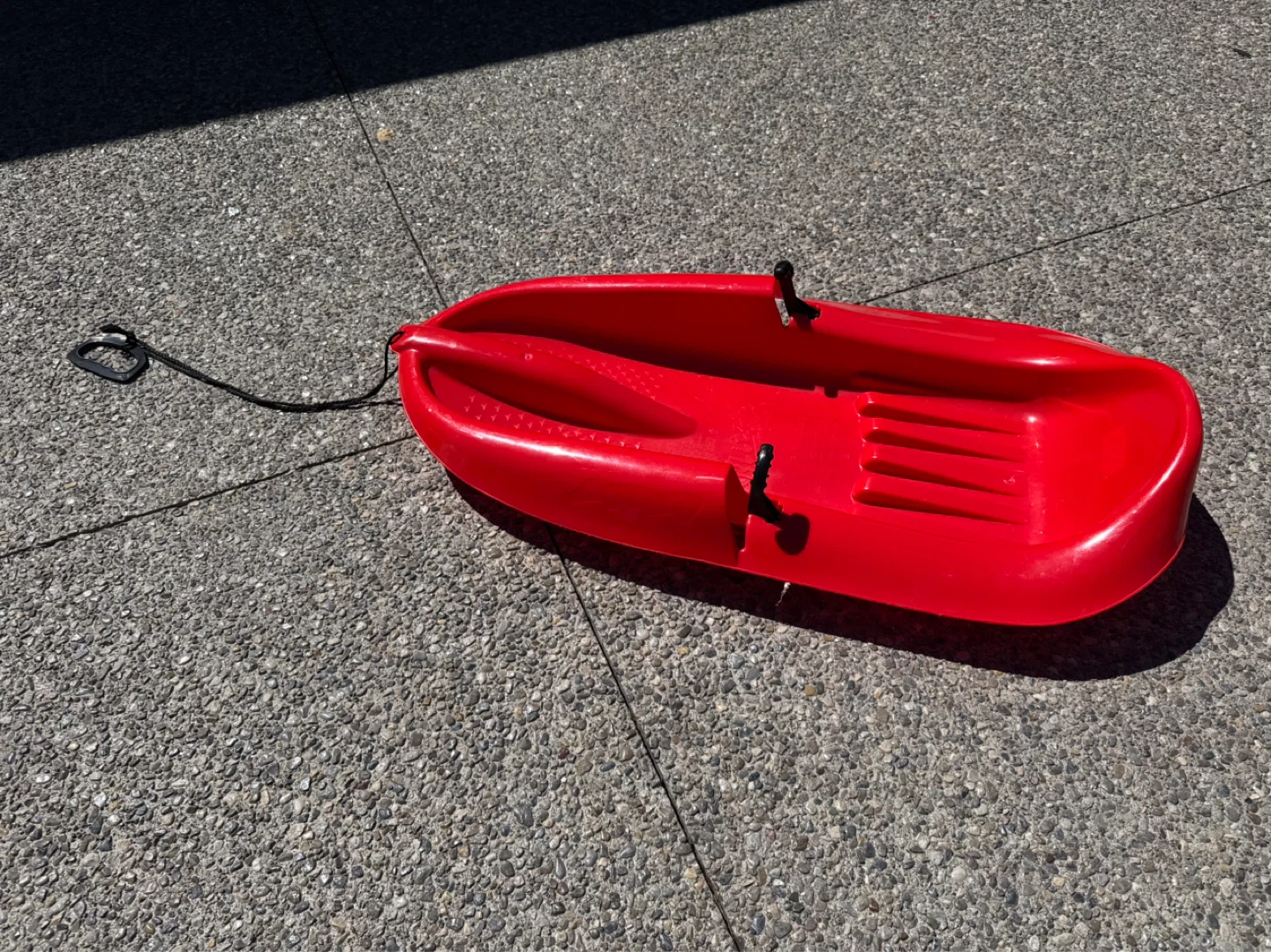 Red Plastic Toboggan Sled for kids - photo 3