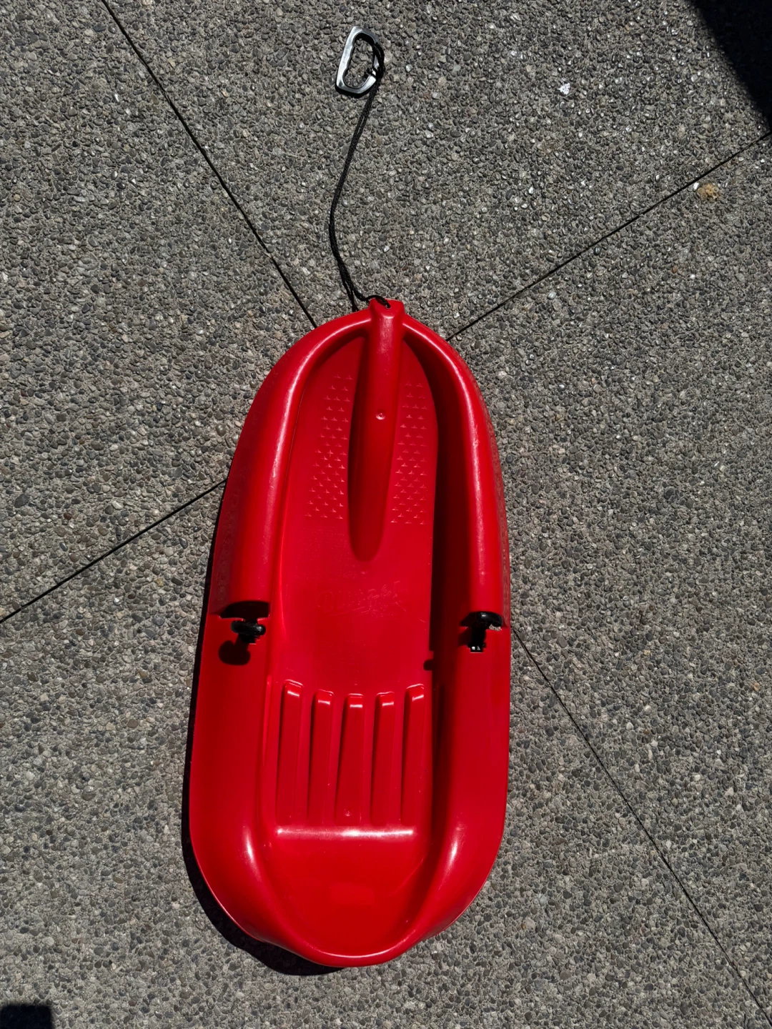 Red Plastic Toboggan Sled for kids