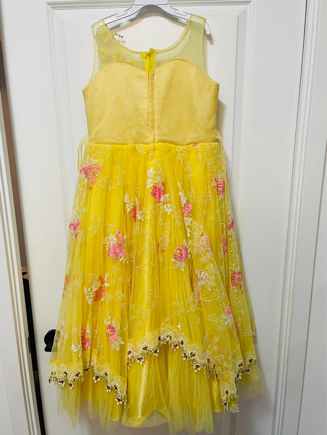 Girls Yellow Floral Party Dress - photo 2