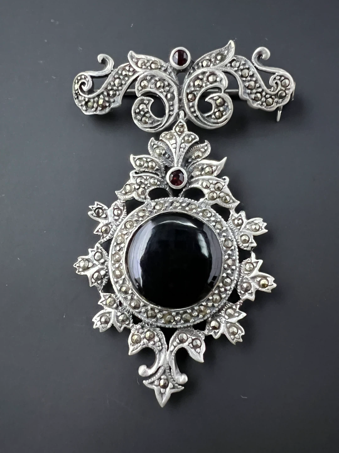 Vintage Art Deco Style 925 Sterling Silver Brooch