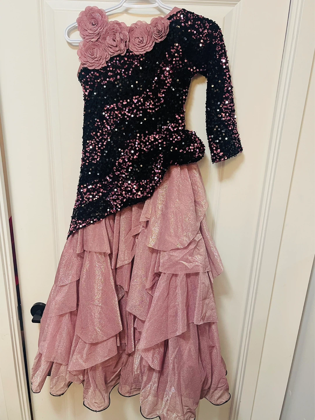 Girls Sequin and Ruffle Dance Dress