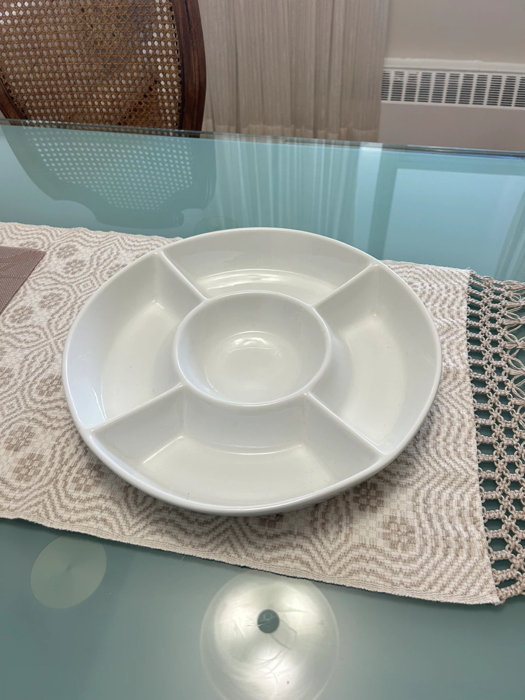 White Serving Platter divided 14x14 inches - photo 2