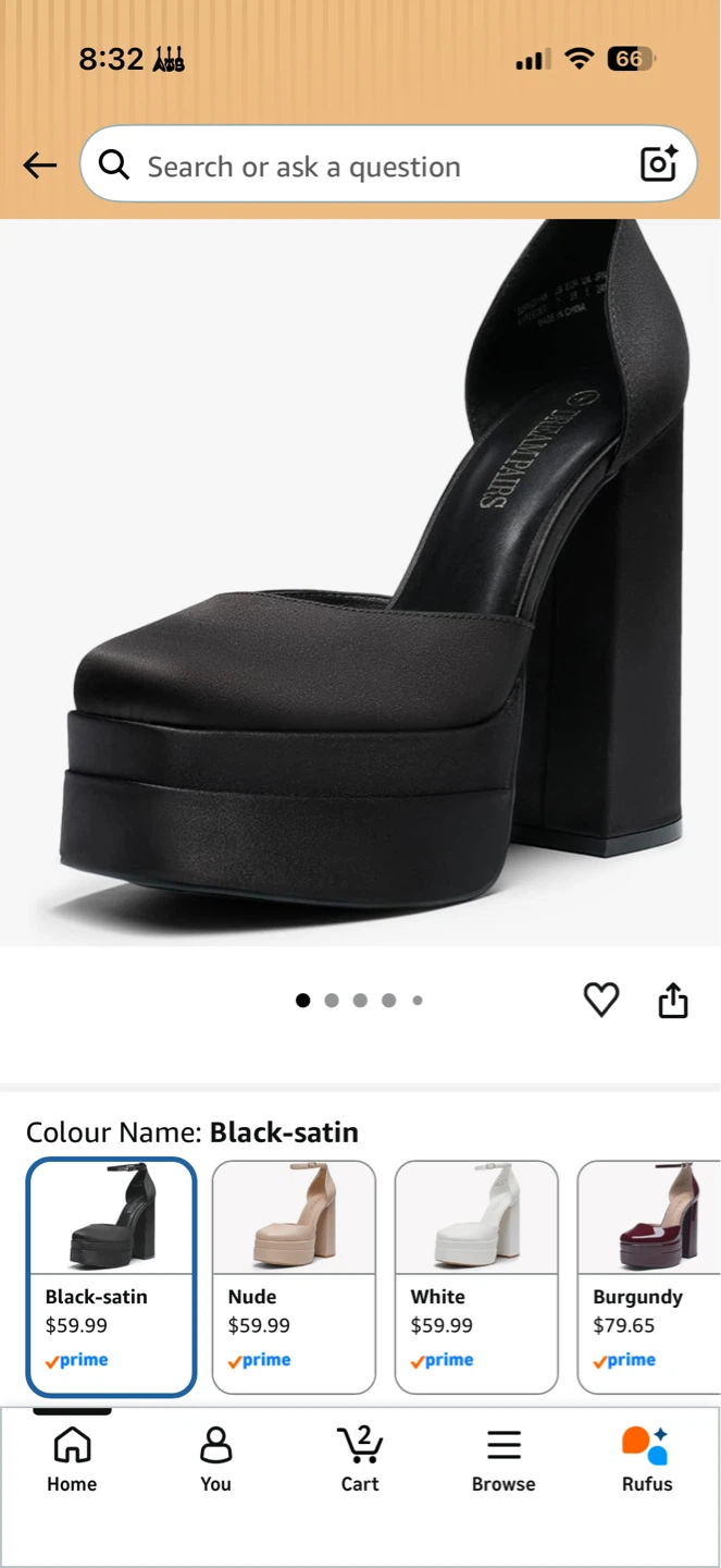 Dream Pairs Black Platform Heels Size 8 - photo 3