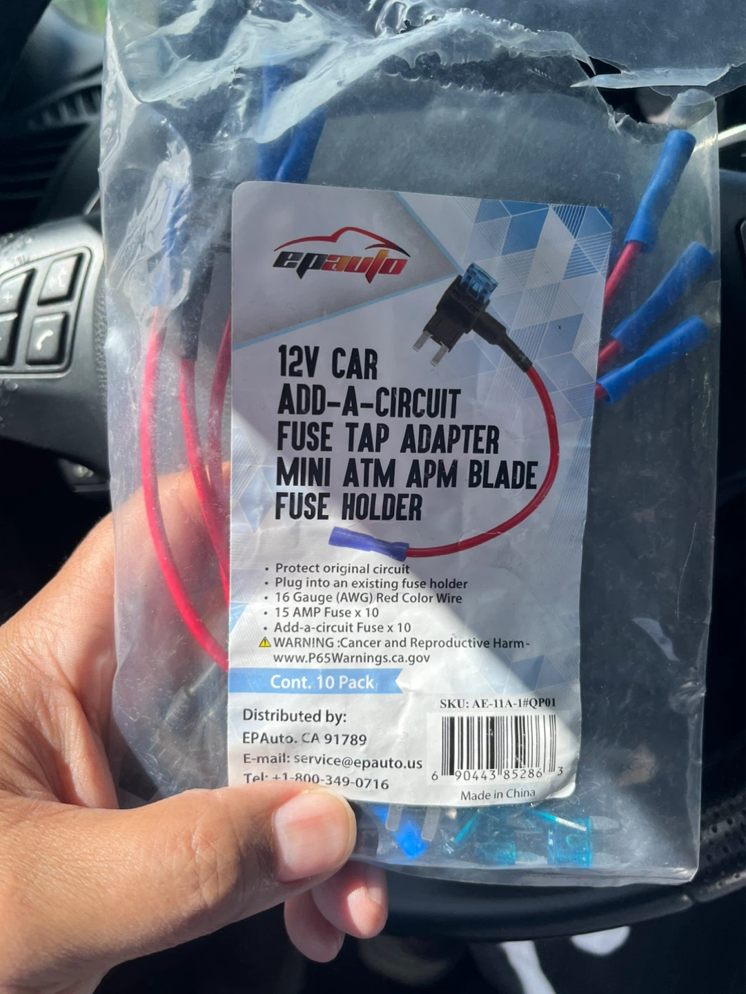 EPAuto 12V Car Add-a-Circuit Fuse Tap Adapter Mini ATM APM Blade