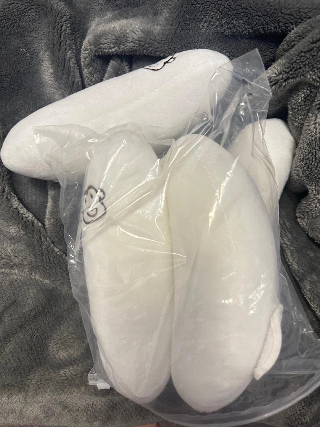 White Baby Head Support Pillow with Monkey Design
