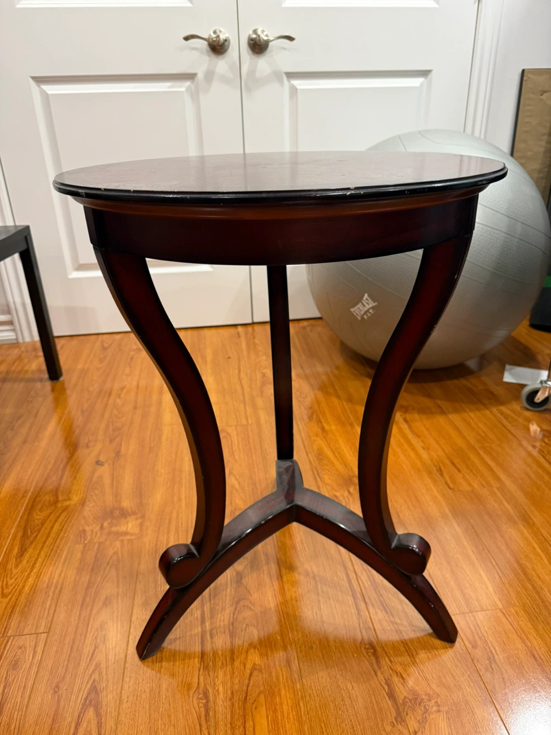 Dark Wood Round Accent Table