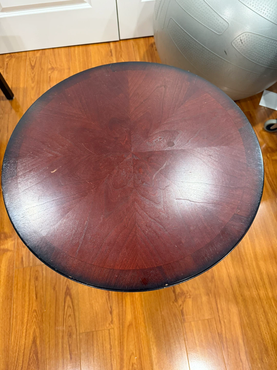 Dark Wood Round Accent Table - photo 2