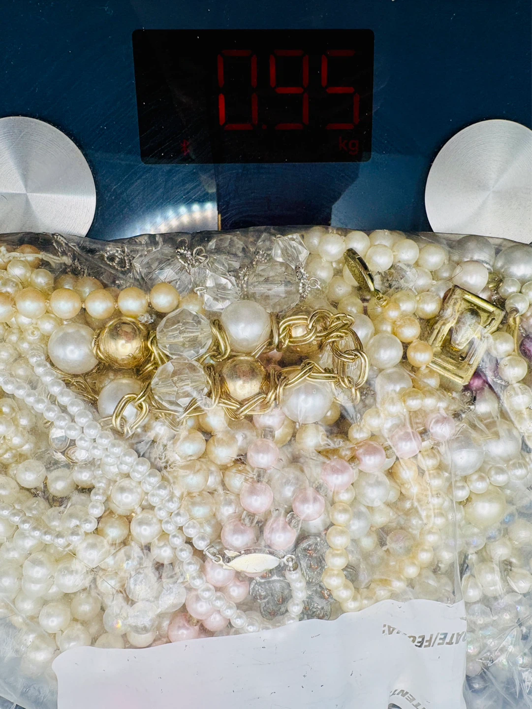 Faux pearl and clear beads for crafts