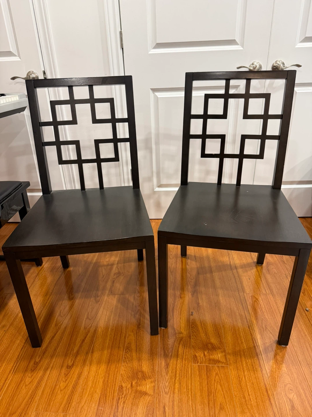 Set of 2 Black West Elm Dining Chairs