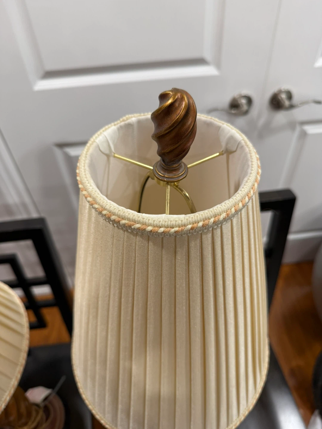 Pair of Twisted Table Lamps with Pleated Shades - photo 2
