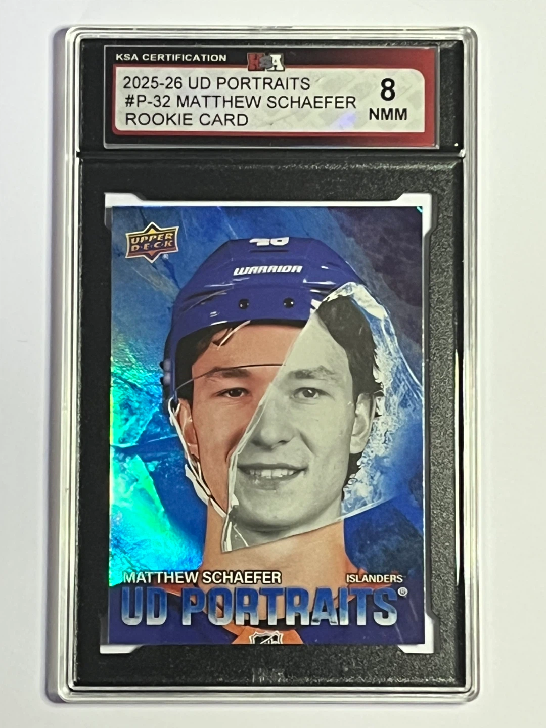 2025-26 UD Portraits Matthew Schaefer RC #P-32 Graded 8 NMM