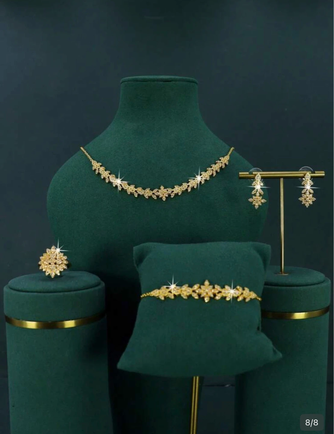18K Gold Plated Royal Maple Leaf Bridal Jewelry Set