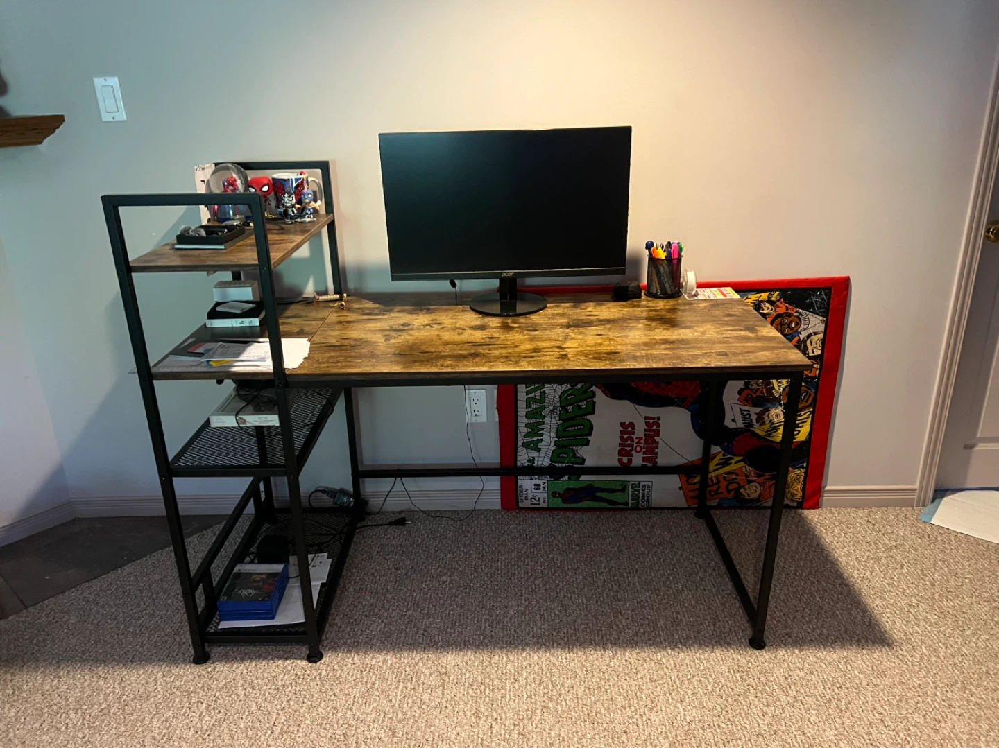 Industrial Style Desk with Shelving - photo 2