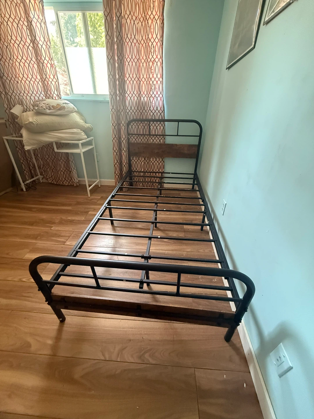 Metal Bed Frame with Wood Accents - photo 2