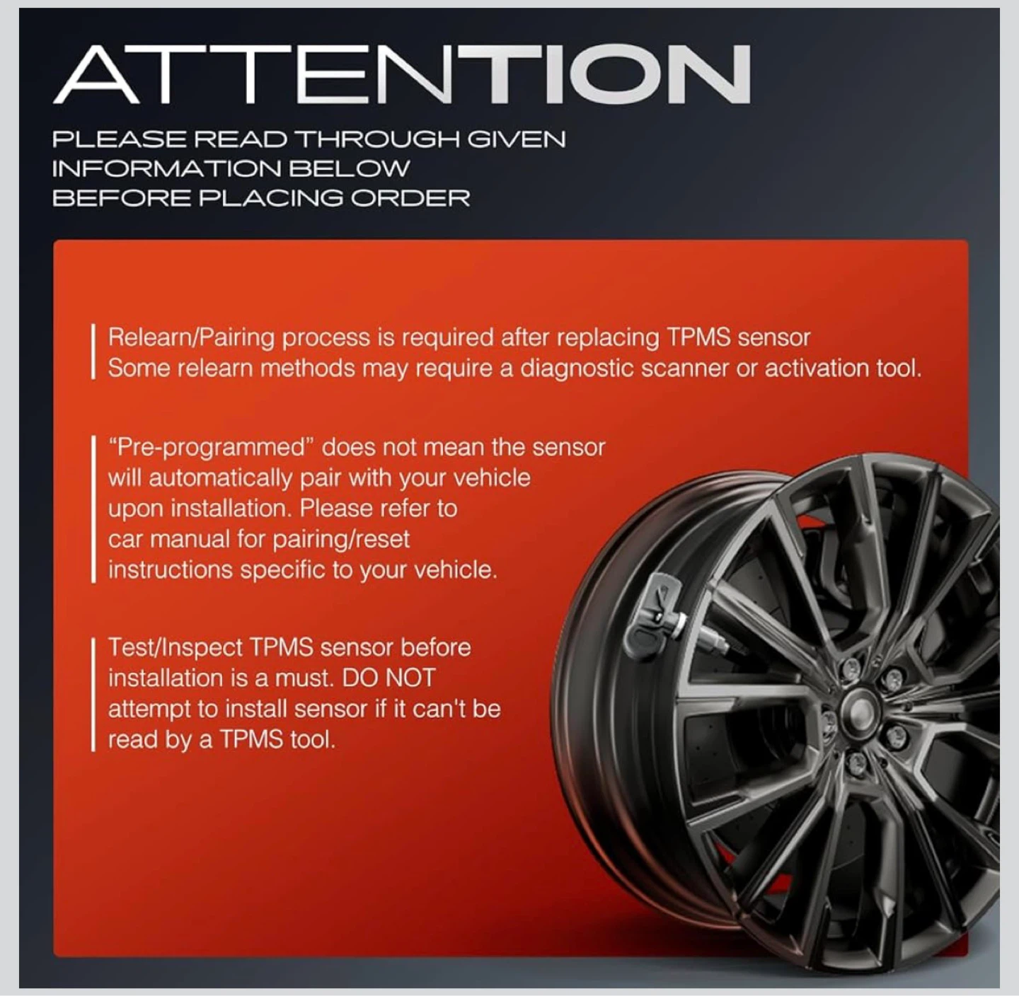 A-Premium 4-Pack TPMS Sensors 315MHz - photo 2