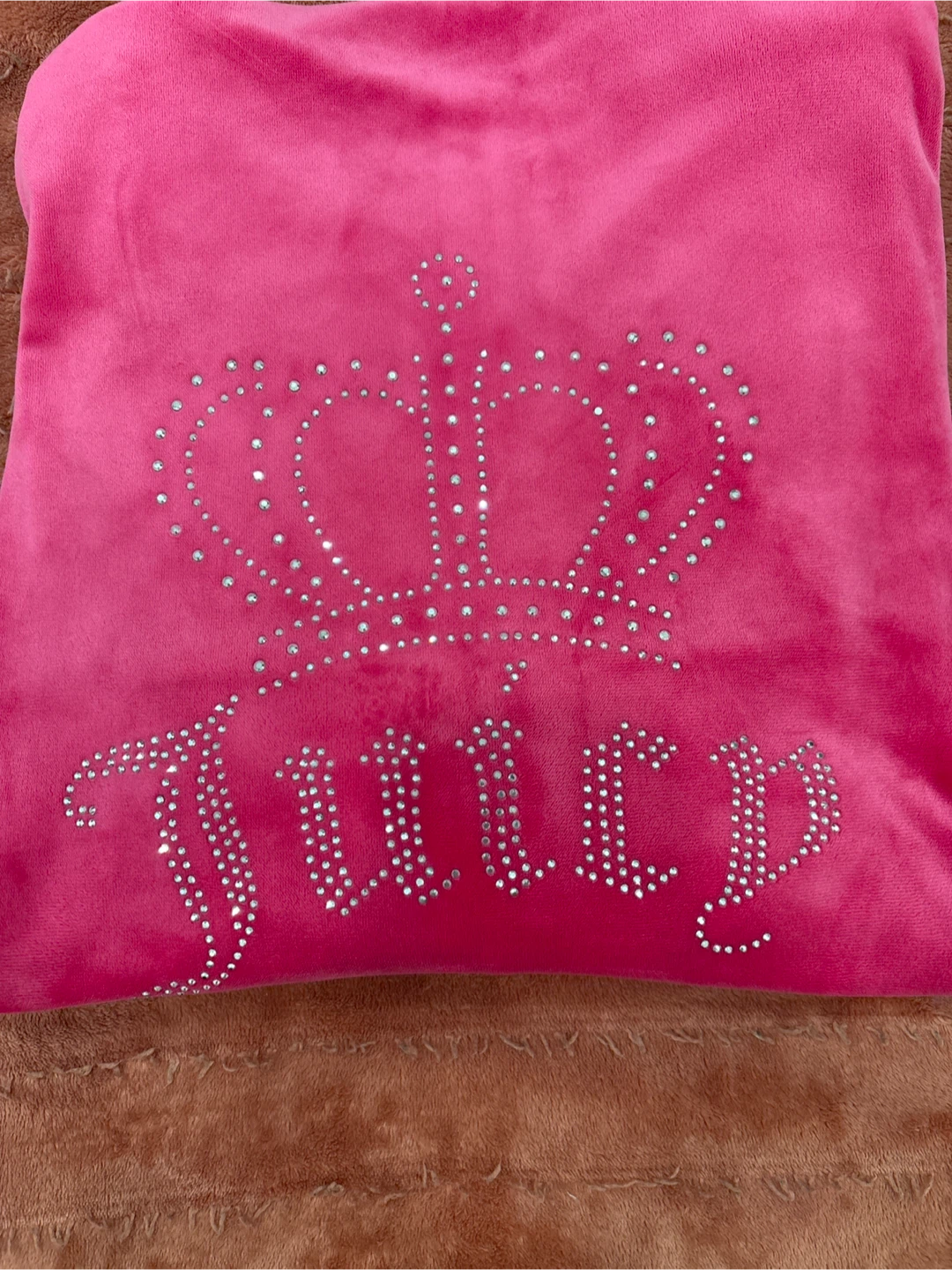 Juicy Couture Pink Velour Crown Hoodie