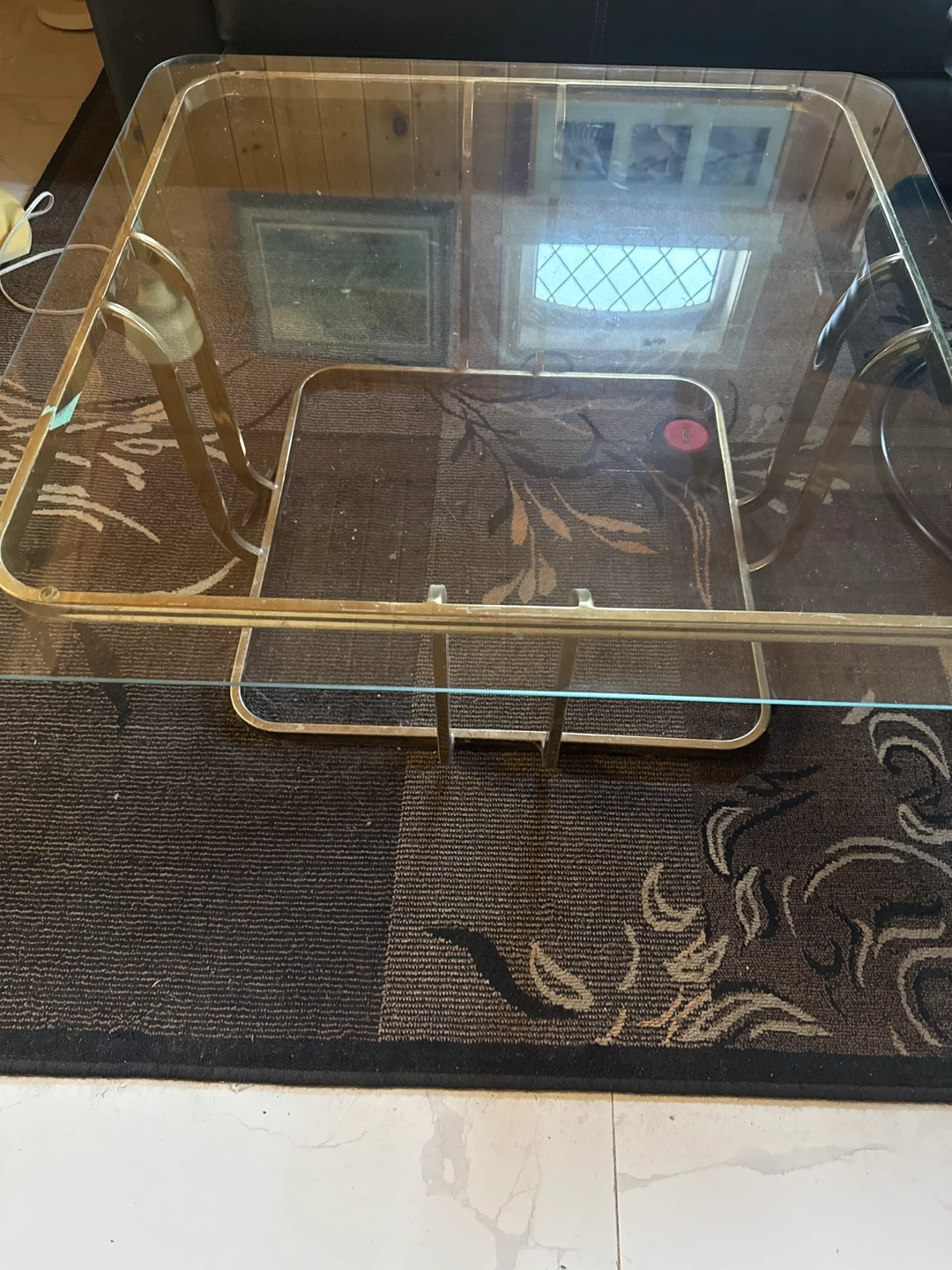 Glass and Brass Coffee Table / Center Table (living room) - photo 2