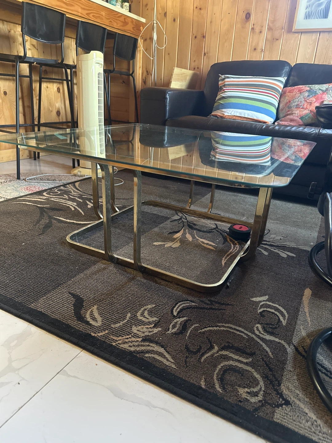 Glass and Brass Coffee Table / Center Table (living room) - photo 3