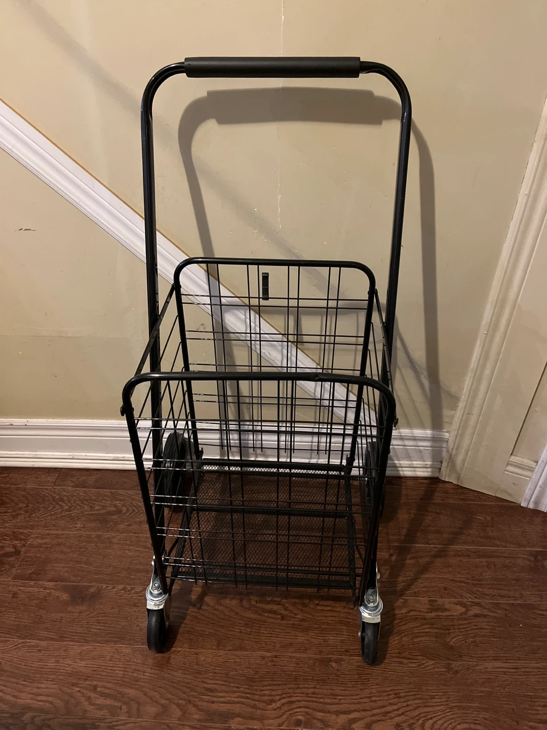 Black Shopping Cart Trolley with Padded Handle
