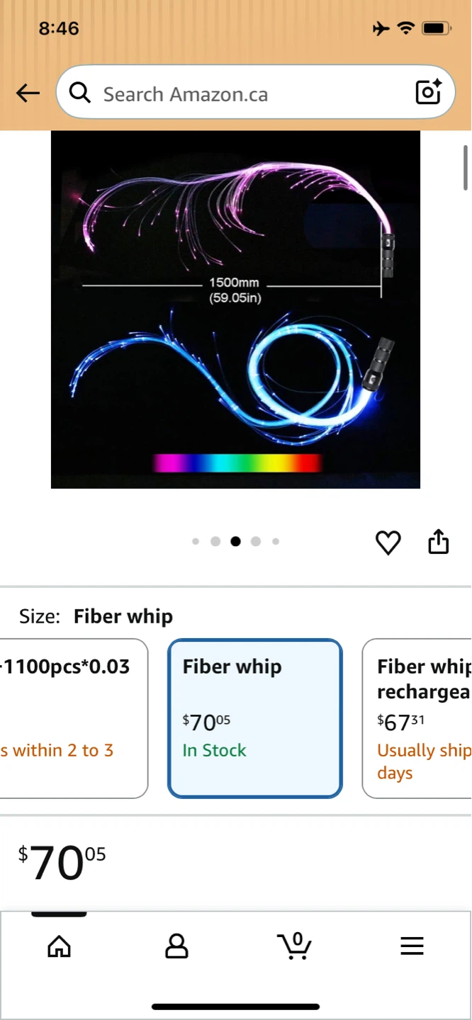 Purple LED Fiber Optic Whip