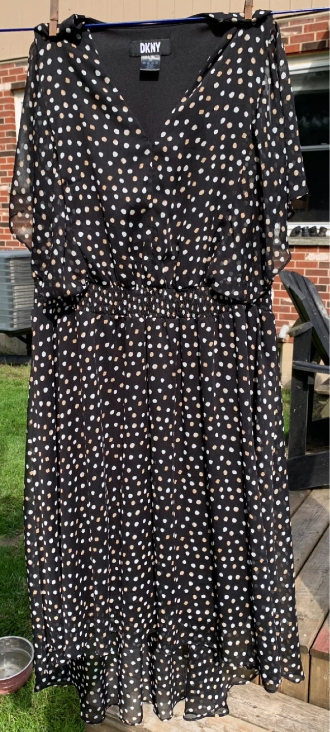 DKNY Women's Polka Dot Dress - Size 18W ⚽️