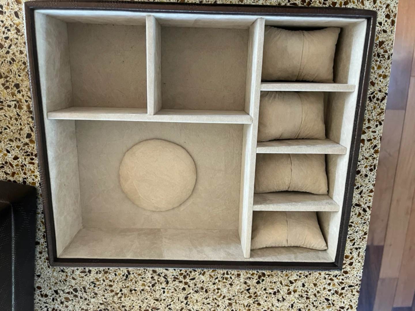 ⚽️Brown Faux Leather Jewellery Organizer Box - photo 4