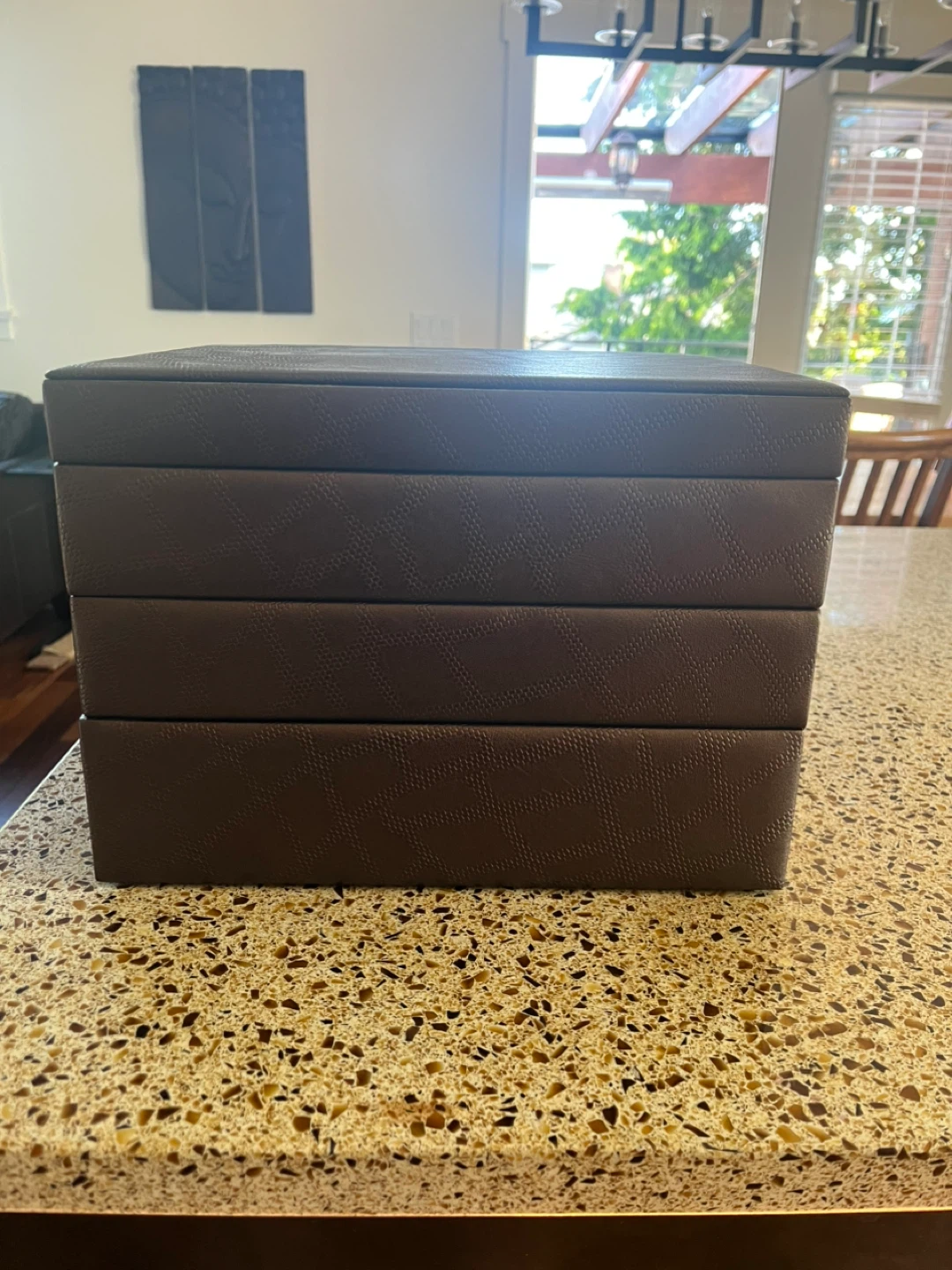 ⚽️Brown Faux Leather Jewellery Organizer Box