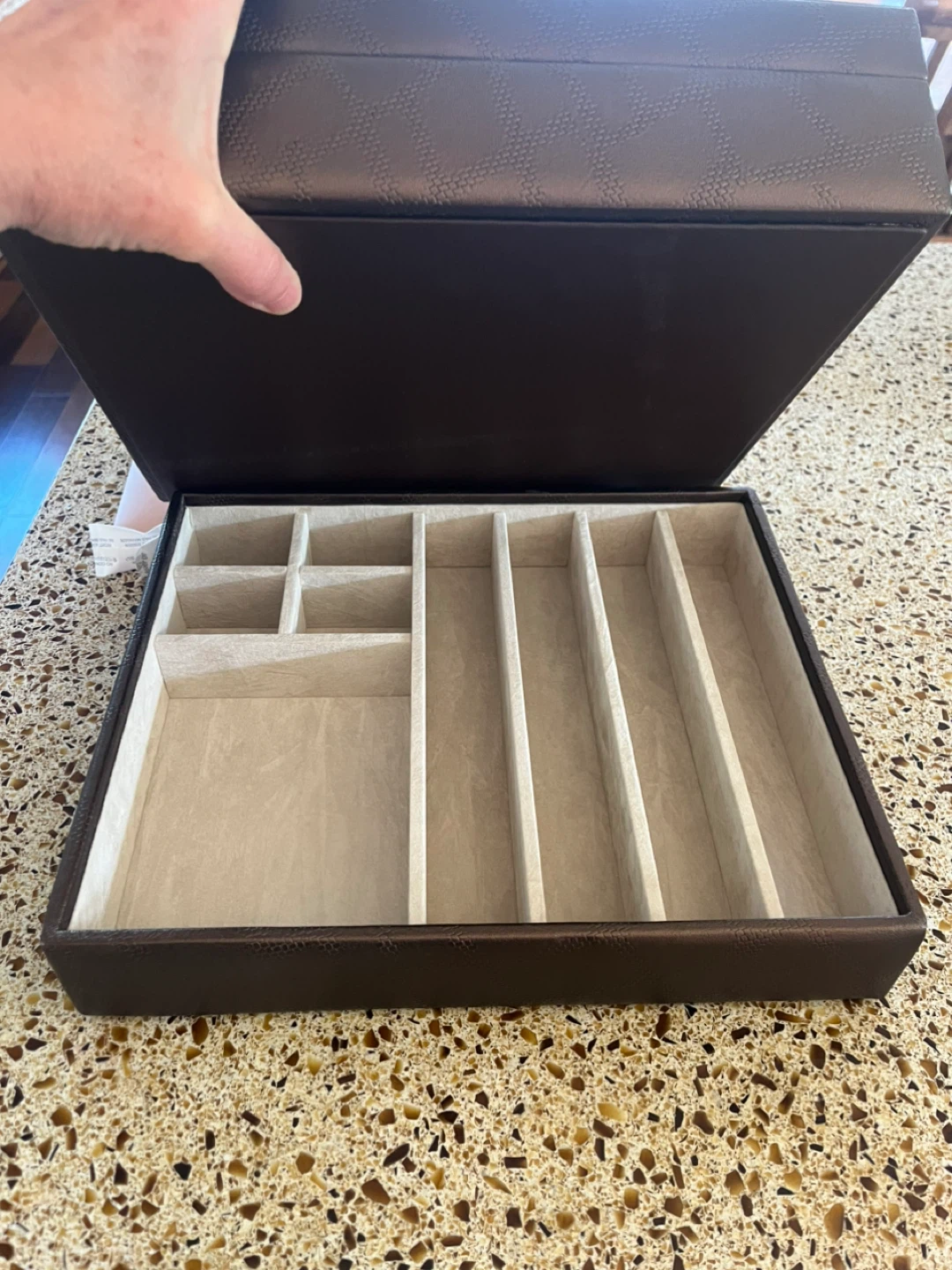 ⚽️Brown Faux Leather Jewellery Organizer Box - photo 3
