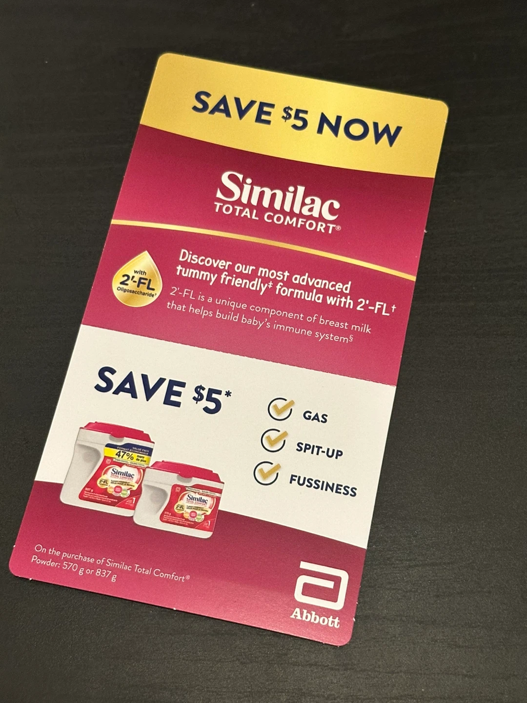 Similac Total Comfort $5 Off Coupon ⚽️