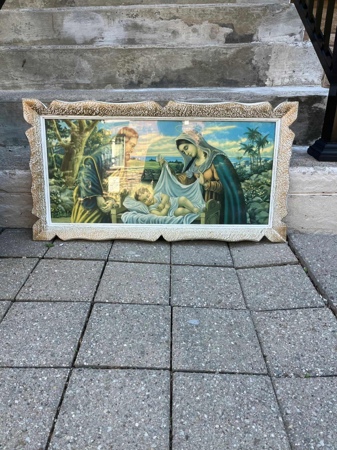 Vintage Nativity Scene Framed Art