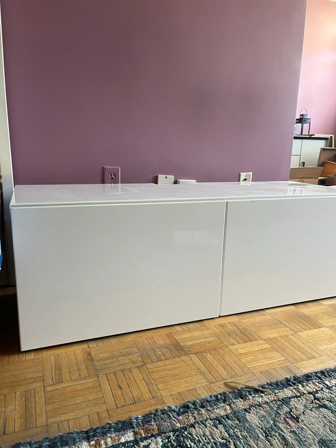 White Media Console / Storage Cabinet - photo 2