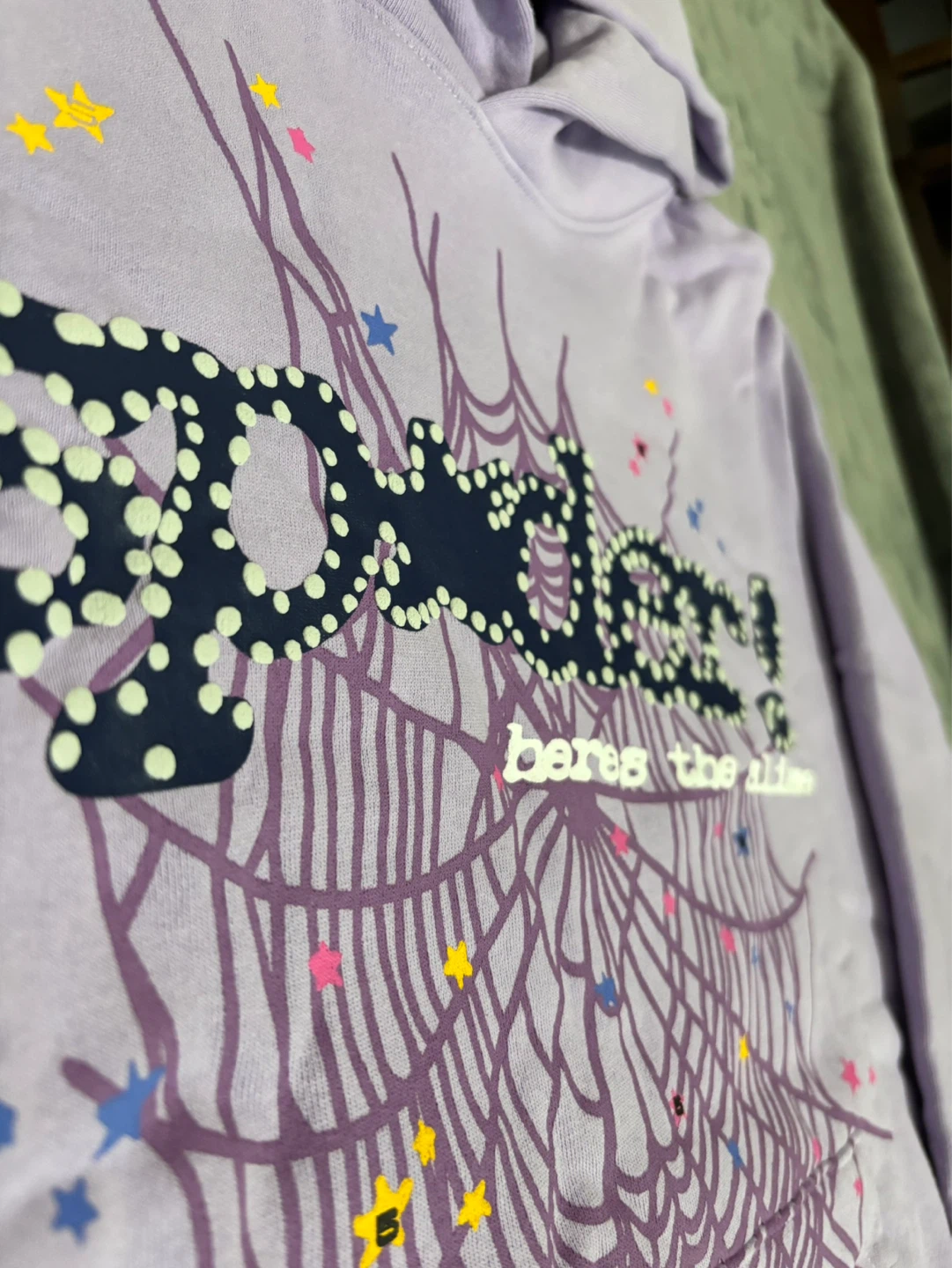BRAND NEW SP5DER HOODIE COLOUR PURPLE SIZE SMALL🕷️ - photo 3