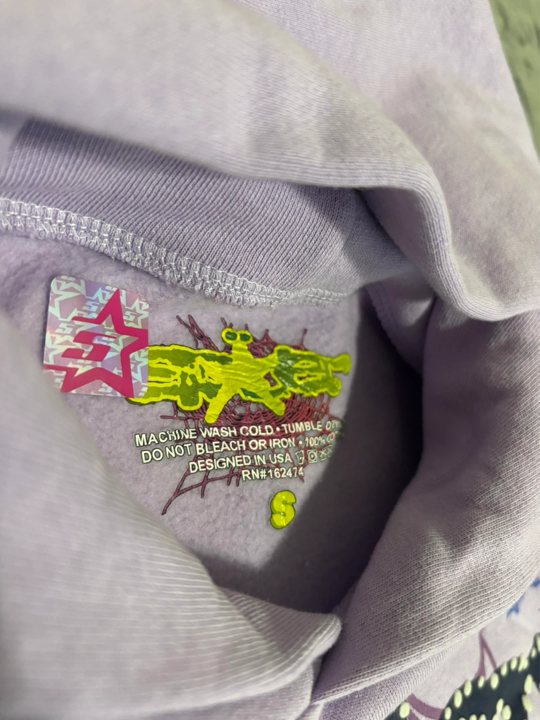 BRAND NEW SP5DER HOODIE COLOUR PURPLE SIZE SMALL🕷️ - photo 4