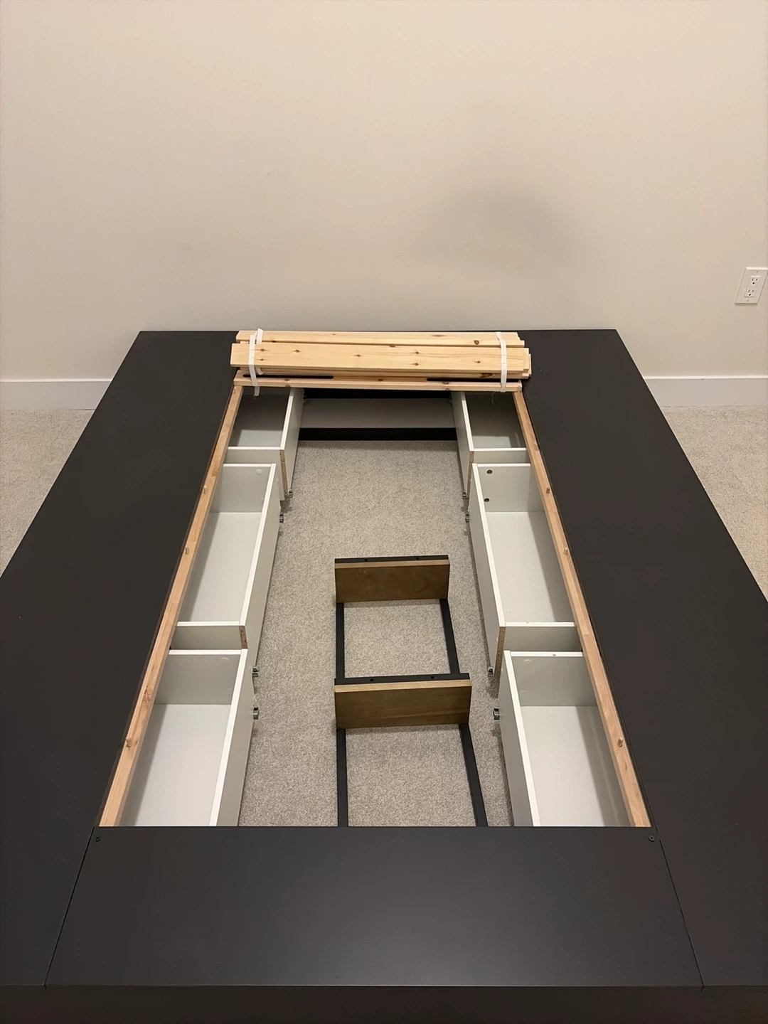 Modern Black Queen Platform Bed Frame with 6 Drawers - photo 3