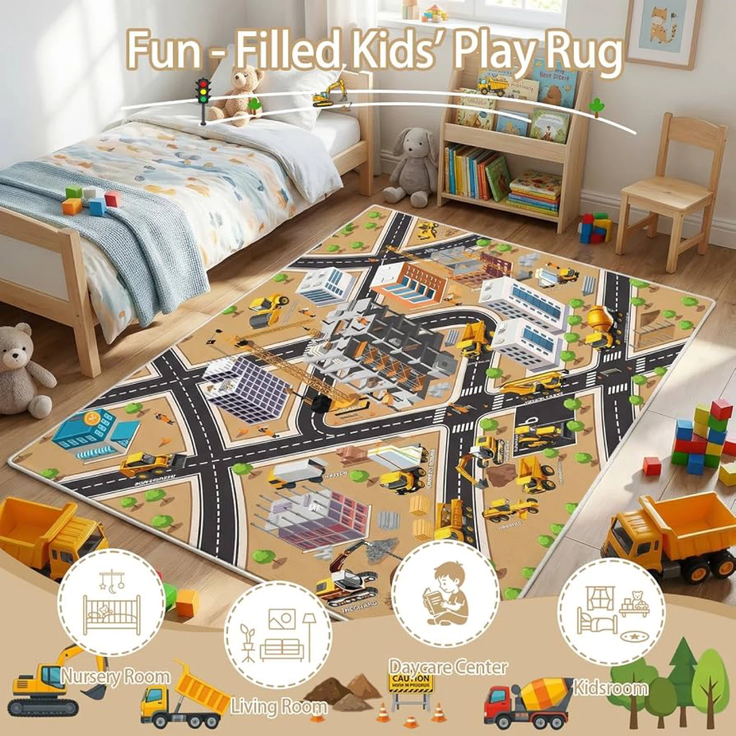 🔥 Brand NEW – Rug Play Mat 5x7 Ft (Faux Wool, Non-Slip) - photo 5